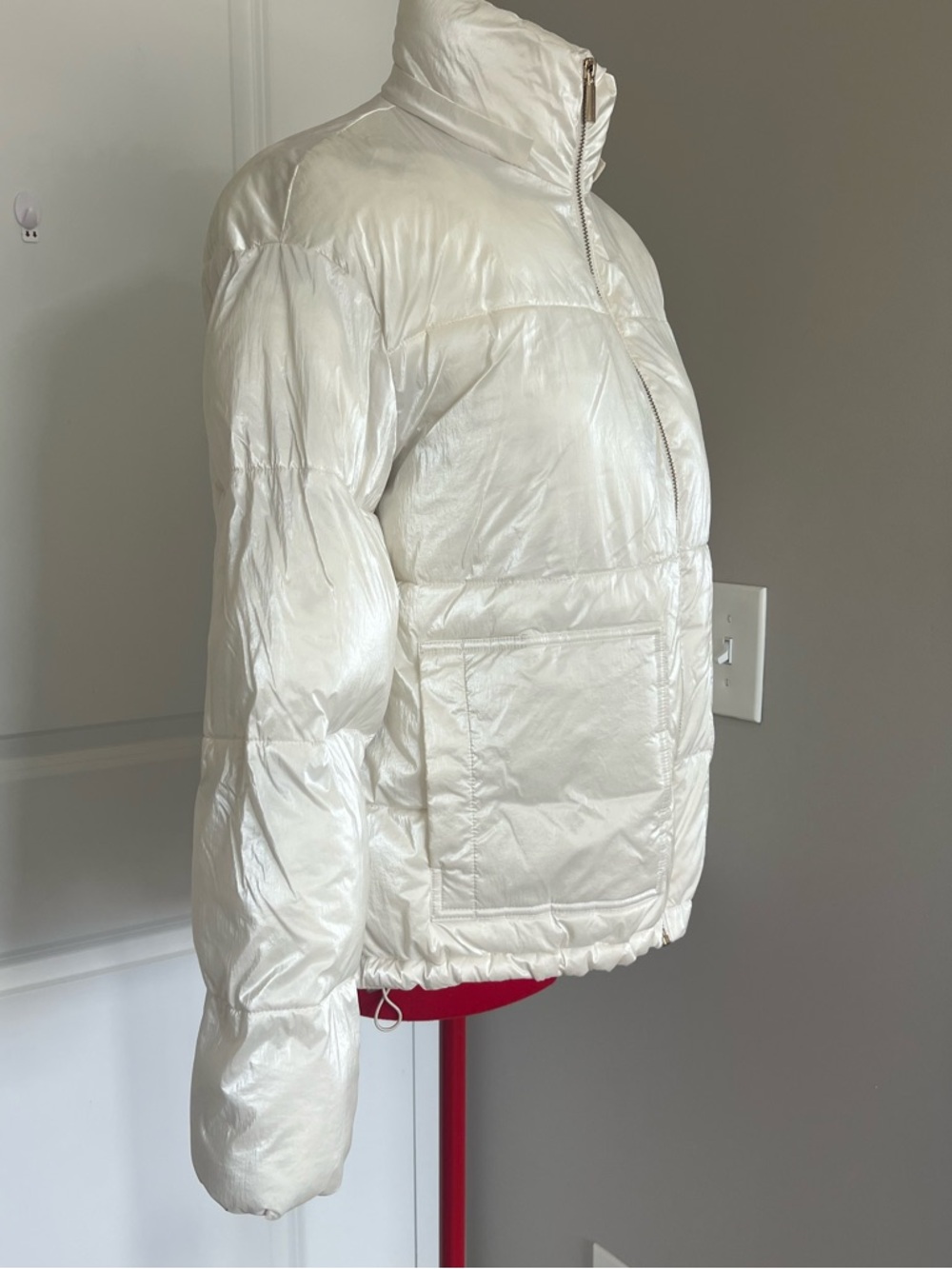 Armani Exchange Pearl White Puffer Jacket - Picture 3 of 7